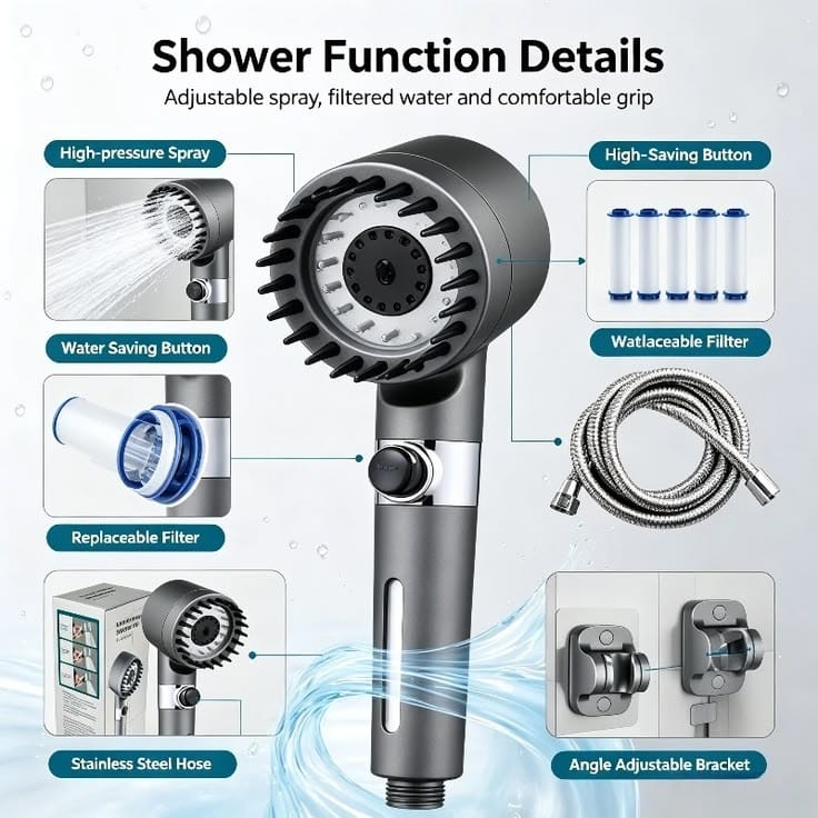 High Pressure Hair Dryer Shaped Shower Head ⭐⭐⭐⭐⭐