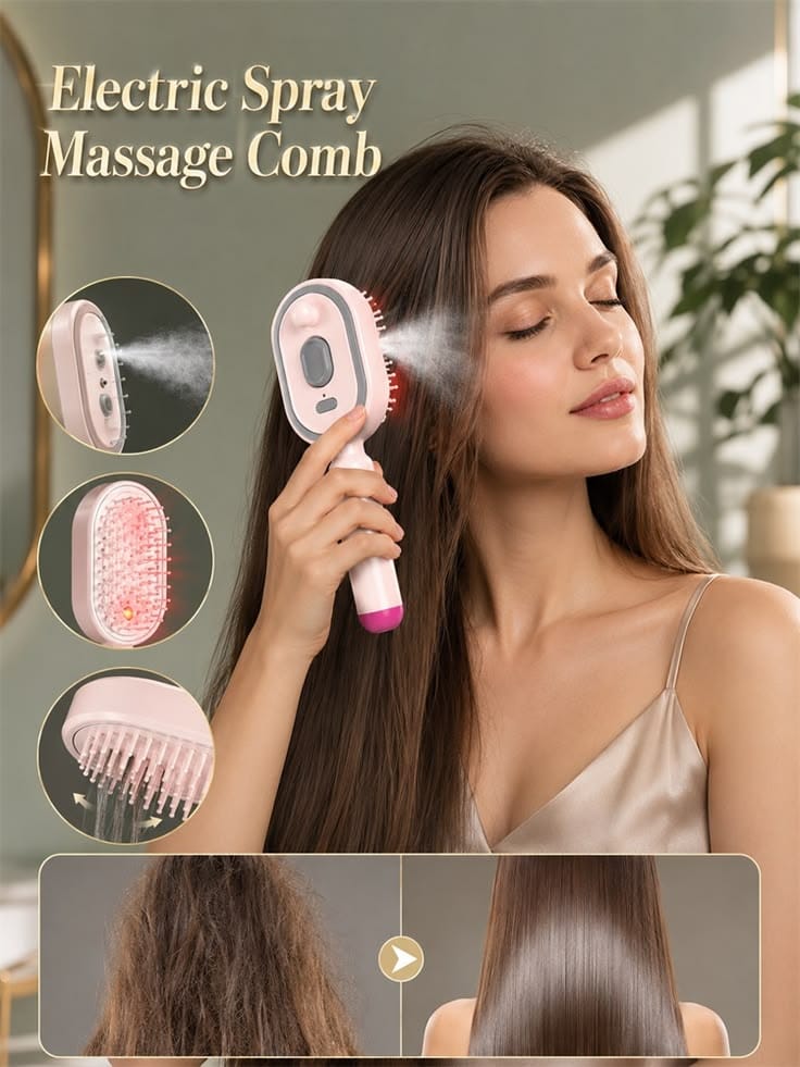 Electric Nano Mist Retractable Air Cushion Hair Brush